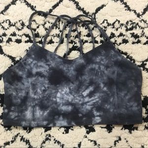 American Eagle strappy bralette black tie-dyed